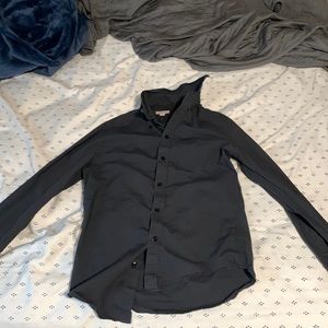Button up shirt all black, is a small size